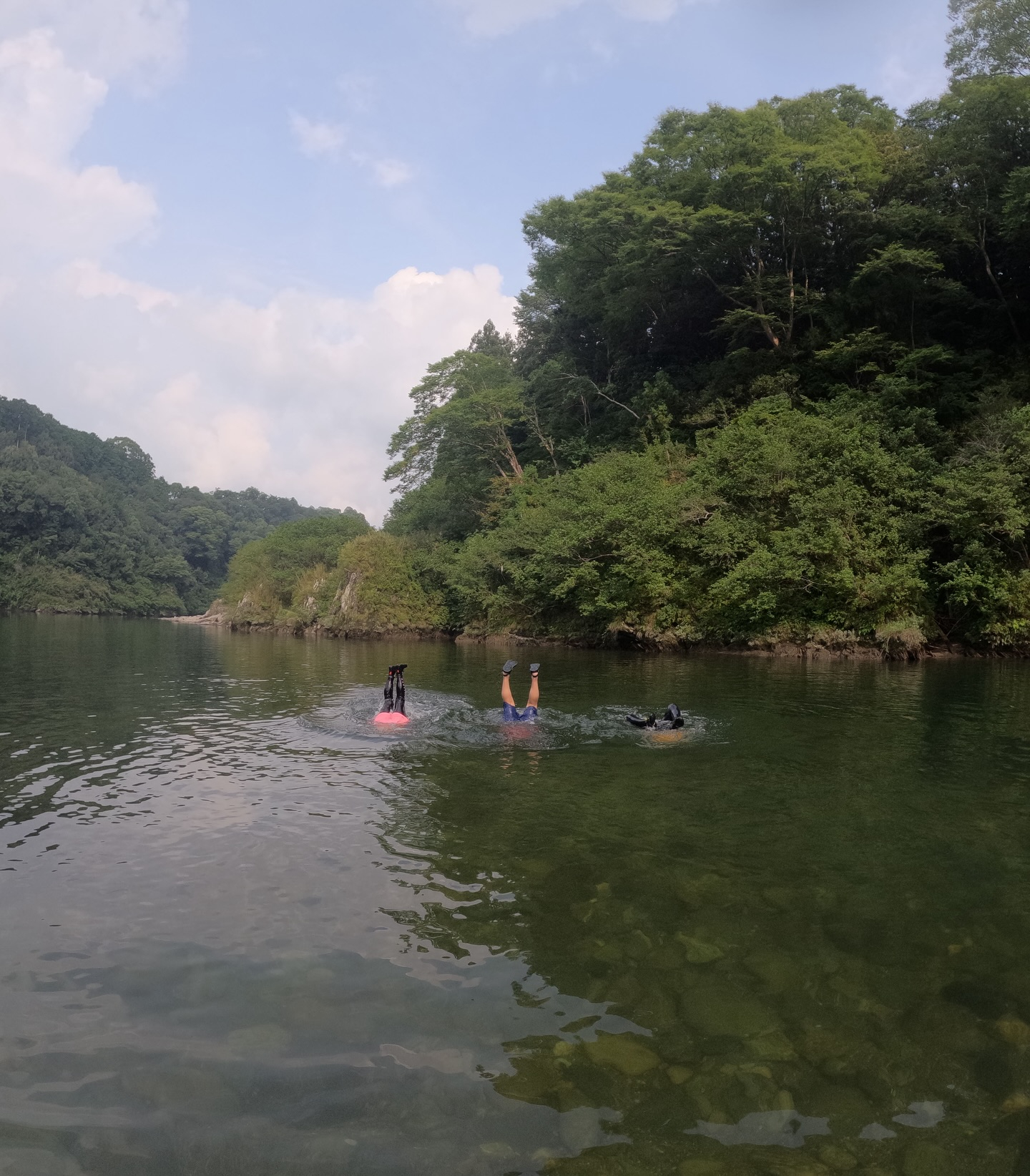 ✨今日は ケイビングAコース と のんびりパックラフトコース...